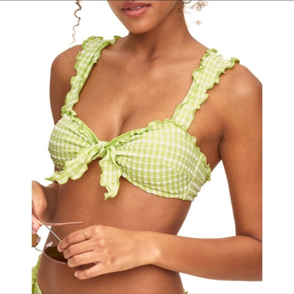 Adore Me Lime Gingham Bikini Set